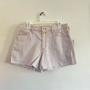 Universal Thread High-Rise Vintage Midi Jean Shorts Off-White Cut Off Raw Hem